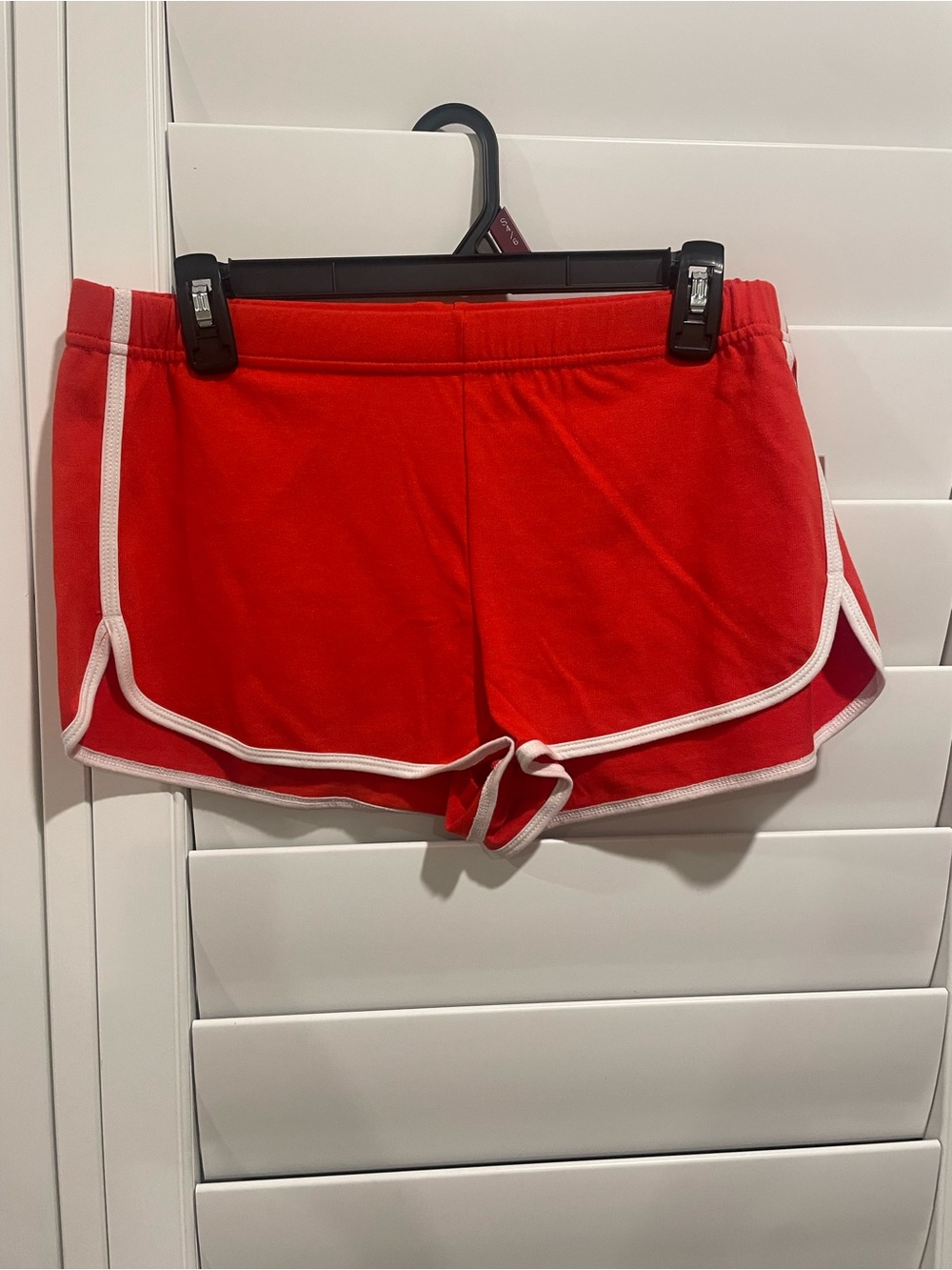 No Boundaries Red Athletic Shorts with White Trim